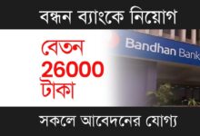 Bandhan Bank Recruitment (বন্ধন ব্যাংকে নিয়োগ)